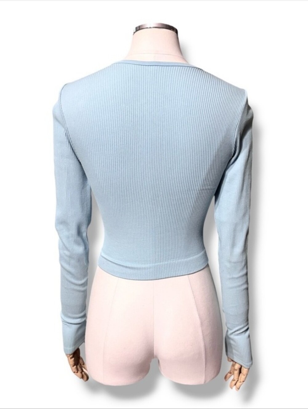 OUT FROM UNDER x URBAN OUTFITTERS Blue Claudia Seamless Henley Top Size Small - Picture 4 of 7